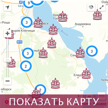 Показать карту с адресами храмов